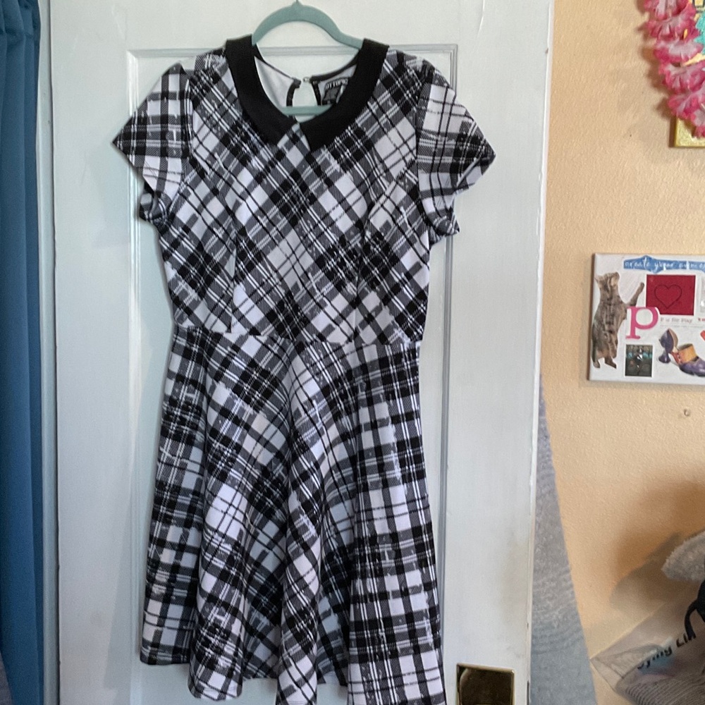 Hot Topic Black and White Plaid Dress Size XL